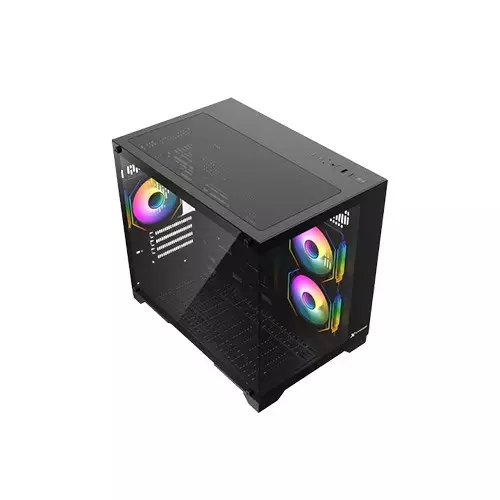 Xtreme 500B ARGB Mid Tower Micro-ATX Black Case With 3 ARGB Fan-gallery-2