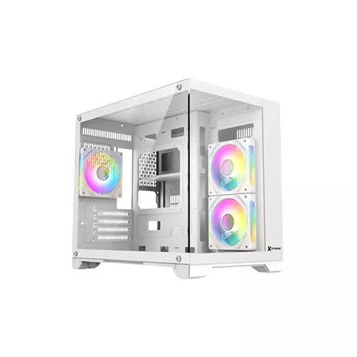 Xtreme 500W ARGB Mid Tower Micro-ATX White Case With 3 ARGB Fan