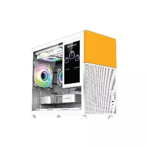 Xtreme D777W Mid Tower Tempered Glass White Case With 7-inch LCD Display-gallery-1