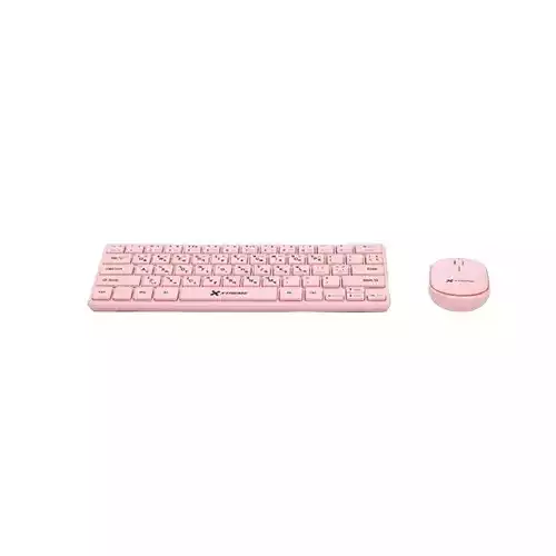 Xtreme K911C Wireless 64keys + FN Keys Pink Keyboard Mouse Combo
