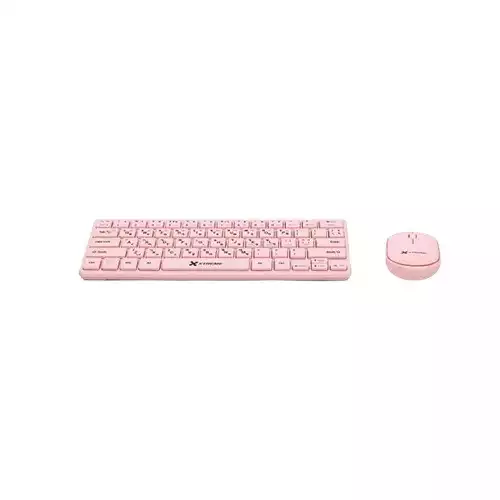 Xtreme K911C Wireless 64keys + FN Keys Pink Keyboard Mouse Combo
