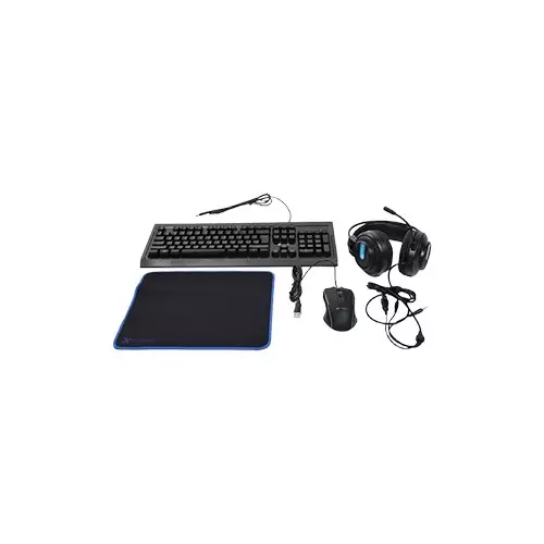 Xtreme K502C RGB Backlit USB Wired Gaming Keyboard, Mouse, Mouse Pad & Headphone Black Combo with Bangla-1