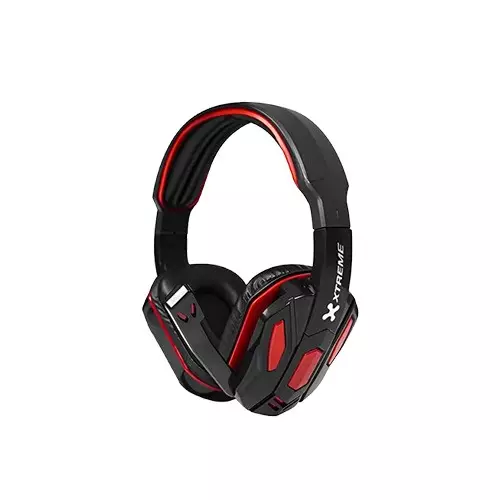 Xtreme S-Q90 Wired Multimedia Headphone Black & Red with Mic