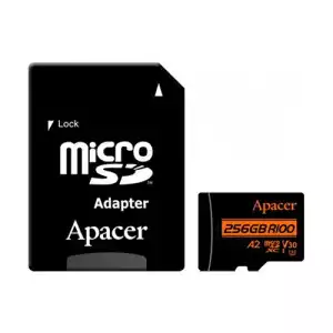 Apacer R100 256GB MicroSDXC UHS-I U3 V30 A2 Memory Card with Adapter