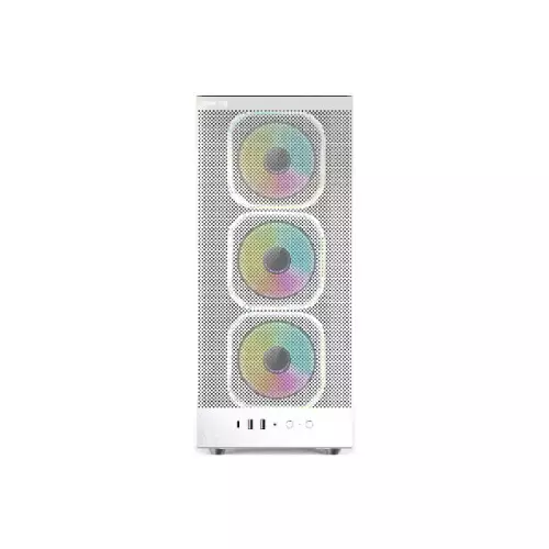 Value-Top AUNIX 81F4W ATX ARGB Gaming Case (White) - 0
