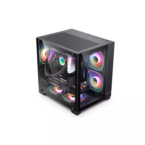 GOLDEN FIELD SEAVIEW M360 MINI TOWER MICRO-ATX GAMING CASE (BLACK)-gallery-1