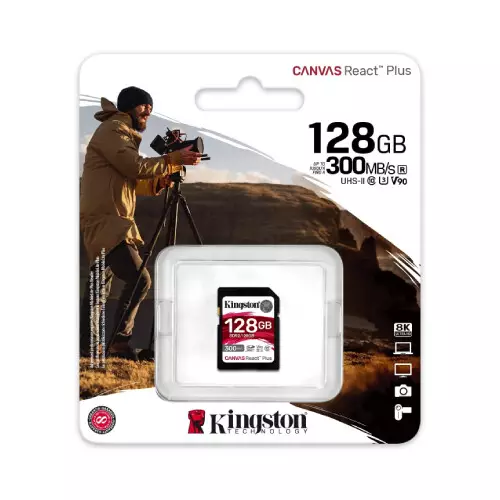 Kingston Canvas React Plus 128GB UHS-II SD Memory Card