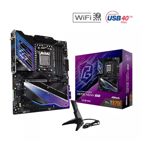 ASRock X870E Nova WiFi 7 AM5 DDR5 ATX Motherboard