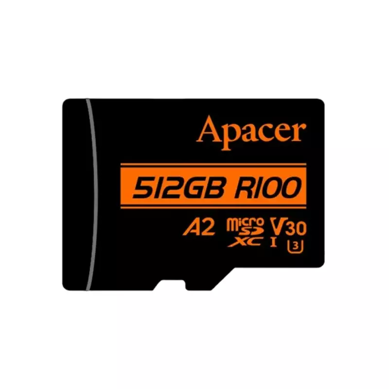 Apacer R100 512GB MicroSDXC UHS-I U3 V30 A2 Memory Card with Adapter - 1