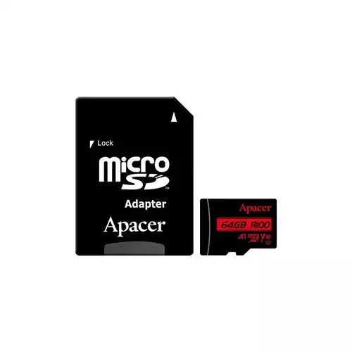 Apacer R100 64GB UHS-I U1 V10 Class10 MicroSDHC/SDXC Memory Card with Adapter