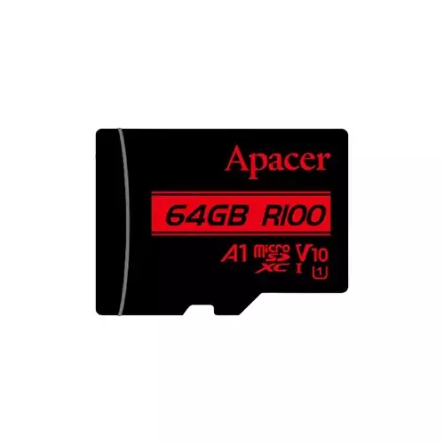 Apacer R100 64GB UHS-I U1 V10 Class10 MicroSDHC/SDXC Memory Card with Adapter-1