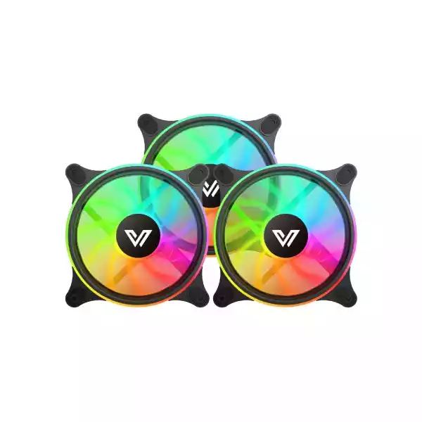 VALUE-TOP CR10-1298ARGB BLACK 3PCS RING LIGHT ARGB FAN KIT