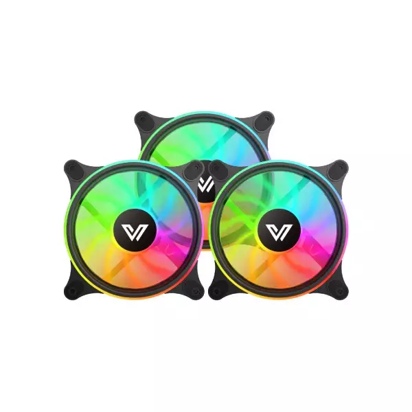 VALUE-TOP CR10-1298ARGB BLACK 3PCS RING LIGHT ARGB FAN KIT