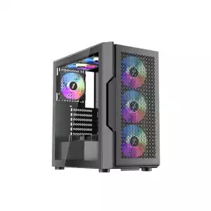 1STPLAYER T7 RGB Mid Tower ATX Gaming Desktop Case (Black)