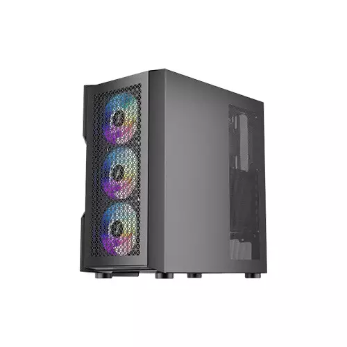 1STPLAYER T7 RGB Mid Tower ATX Gaming Desktop Case (Black)-gallery-4