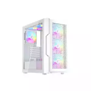 1STPLAYER T7 RGB Mid Tower ATX Gaming Desktop Case (White)