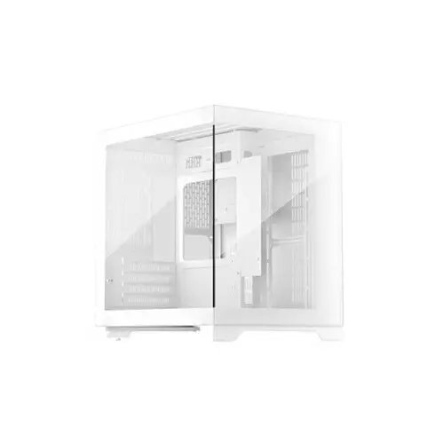 1st Player MV5-TP Mid Tower Micro-ATX Tempered Glass Transparent Gaming Case (White)