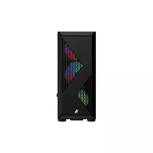 1STPLAYER F3-A Mid Tower Tempered Glass ATX Gaming Case - Black - 1