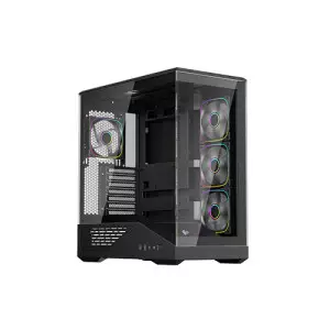 1st Player GM7 Tempered Glass Mid Tower M-ATX Gaming PC Case (Black)