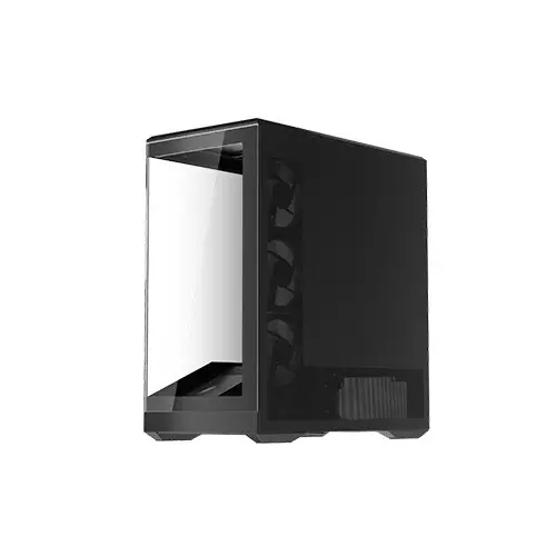 1st Player GM7 Tempered Glass Mid Tower M-ATX Gaming PC Case (Black)-gallery-3