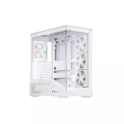 1st Player GM7 Tempered Glass Mid Tower M-ATX Gaming PC Case (White)