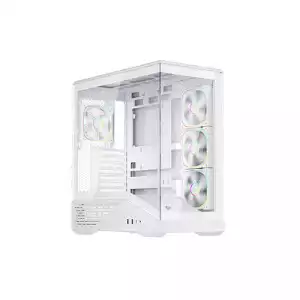 1st Player GM7 Tempered Glass Mid Tower M-ATX Gaming PC Case (White)