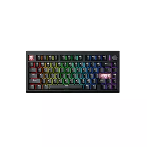 Fantech MAXFIT8 MK921 (White/Brown Switch) RGB Tri-Mode Mechanical Keyboard - Black