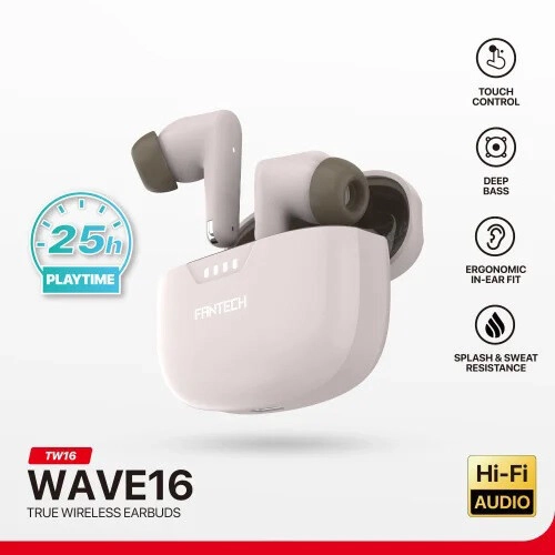 Fantech TW16 WAVE Bluetooth True Wireless Earbuds (White)