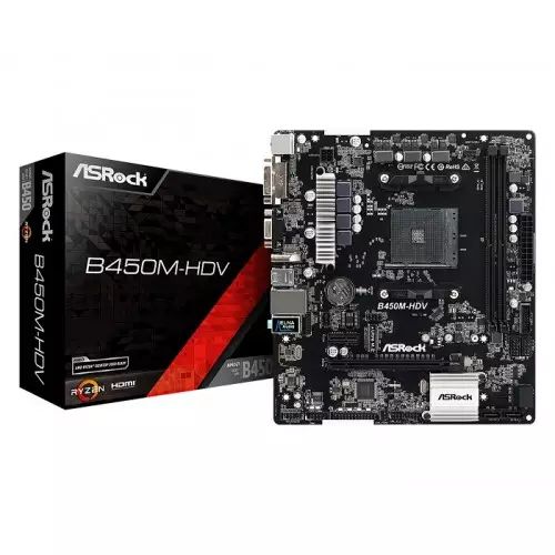 Asrock B450M-HDV AM4 Micro ATX AMD Motherboard