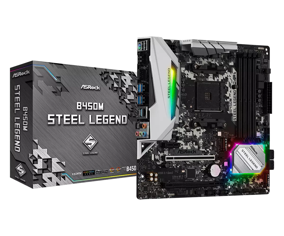 ASRock AMD B450M Steel Legend Gaming Motherboard