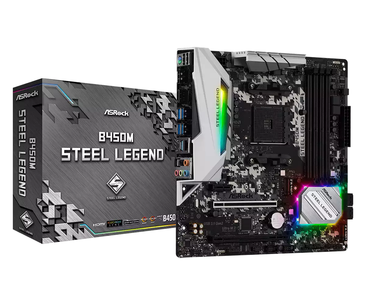 ASRock AMD B450M Steel Legend Gaming Motherboard