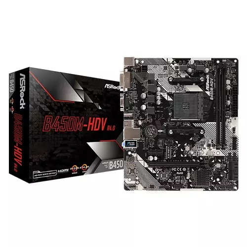 ASROCK B450M-HDV R4.0 AMD Motherboard
