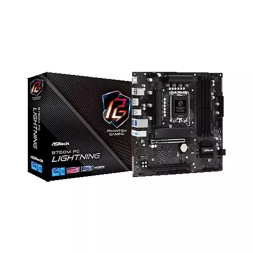 ASRock B760M PG Lightning DDR5 14th/13th/12th Gen Micro ATX Motherboard