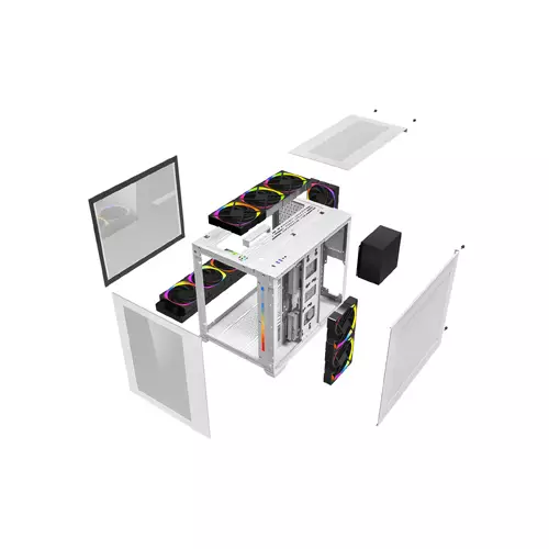 1ST PLAYER SP7 M-ATX Gaming Case (White)-1