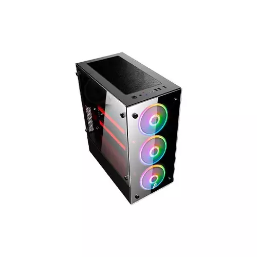 1STPLAYER V6 ATX GAMING CASE BLACK-1