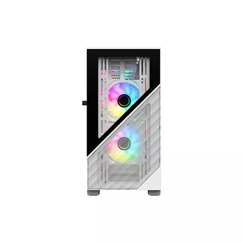 1STPLAYER D7 M-ATX RGB Gaming Case (White)-2