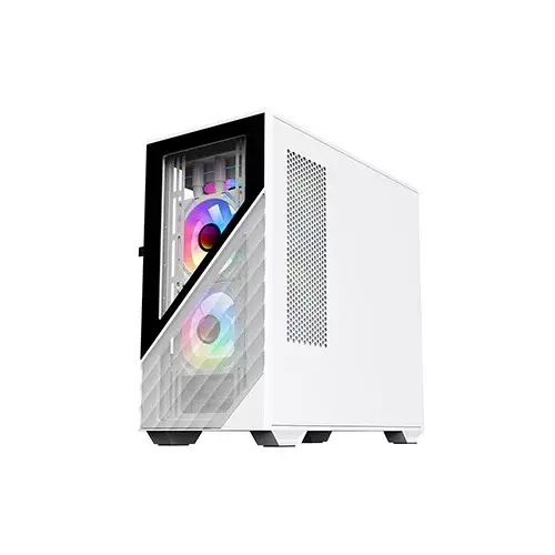 1STPLAYER D7 M-ATX RGB Gaming Case (White)-4