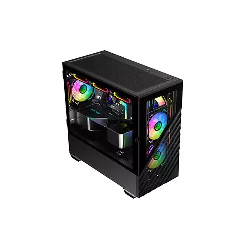 1STPLAYER D7 M-ATX RGB Gaming Case (Black)-2