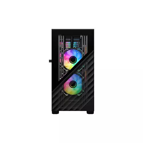 1STPLAYER D7 M-ATX RGB Gaming Case (Black)-3