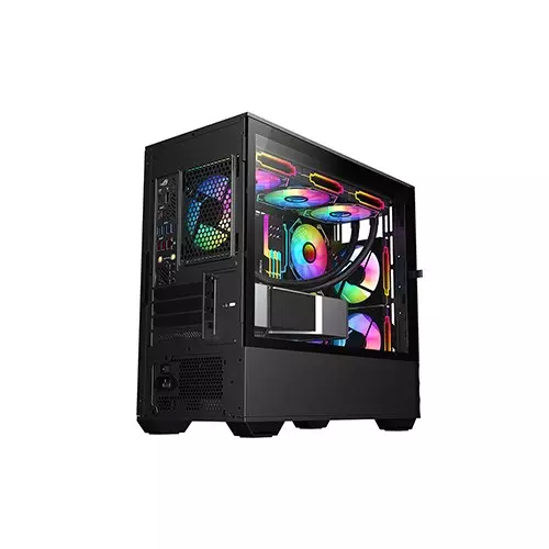 1STPLAYER D7 M-ATX RGB Gaming Case (Black)-5