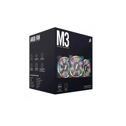1STPLAYER M3 ARGB 120MM ARGB FAN - Black-1