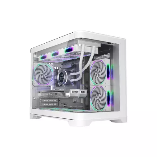 1stplayer UV6 M-ATX Mid Tower Desktop Case - White