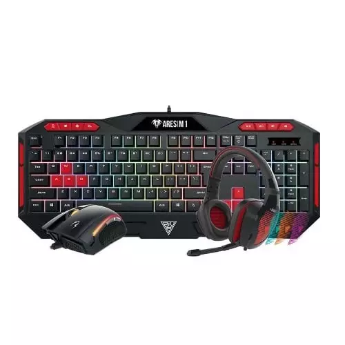 GAMDIAS Poseidon M1 Gaming Combo Ares M1 Membrane Keyboard with Zeus E2 optical Mouse and Eros E1 Headset