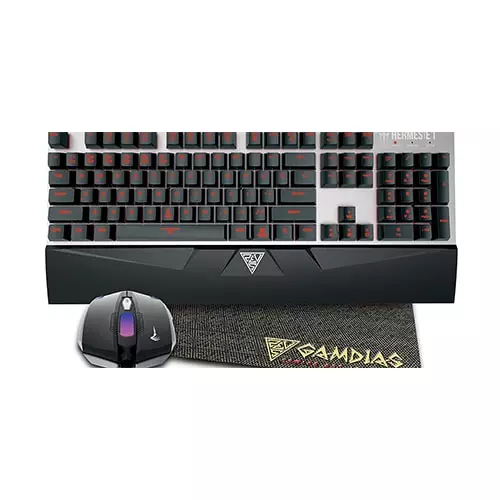 GAMDIAS HERMES E1 Gaming Keyboard Demeter E2 Optical Mouse and NYX E1 Mouse Mat Combo