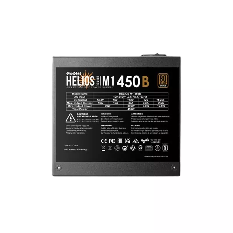 Gamdias HELIOS M1-450B 450W 80 Plus Bronze Power Supply-gallery-1