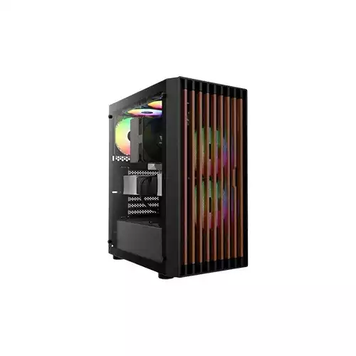 Gamdias AURA GC4 RGB Real Walnut Wood Mesh ATX MID Tower Gaming Case
