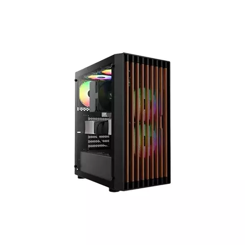 Gamdias AURA GC4 RGB Real Walnut Wood Mesh ATX MID Tower Gaming Case