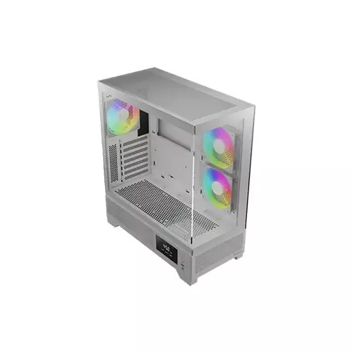 Gamdias ATLAS M1 WH Built-in 120mm 3 ARGB PWM Fans ATX Mid-Tower Gaming Casing (White) - 1