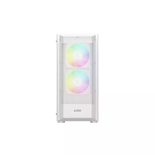 Gamdias AURA GC6 ARGB Fine Mesh ATX Mid-Tower Gaming Case (White) - 2
