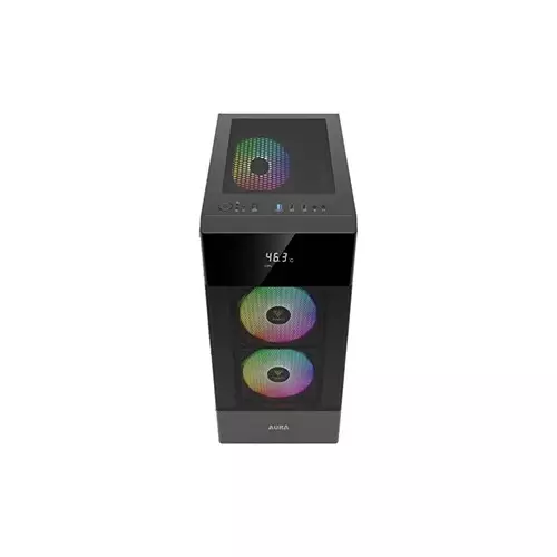 Gamdias AURA GC5 Digital Display Mesh ARGB Mid-Tower ATX Gaming Casing - 2